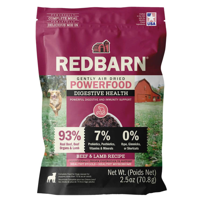 Redbarn Air Dried Powerfood Digestive Health Beef & Lamb Recipe — Case of 12 — Trial Size 2.5oz Bags