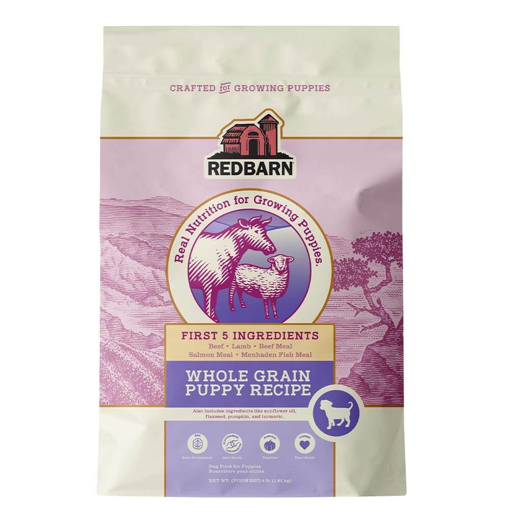 Redbarn First-Five Kibble Whole Grain Puppy Beef & Lamb Recipe — Case of 5 — 4lb