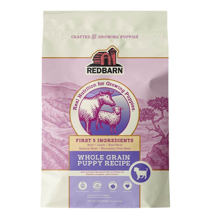 Redbarn First-Five Kibble Whole Grain Puppy Beef & Lamb Recipe — Case of 5 — 4lb