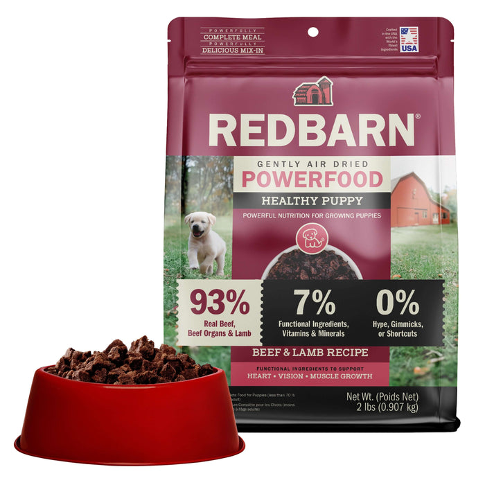 Redbarn Air Dried Powerfood Healthy Puppy Beef & Lamb Recipe — Case of 8 — 2lb Bags