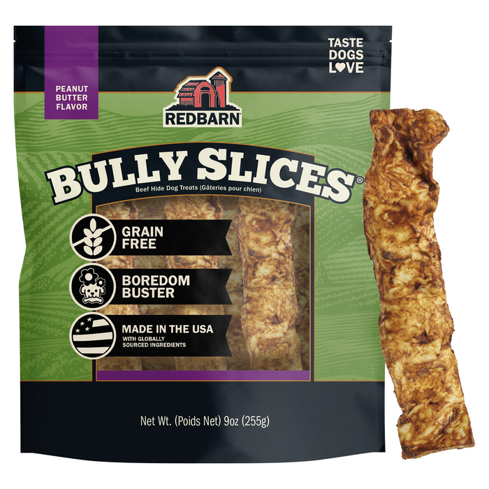 Redbarn Bully Slices® Peanut Butter Flavor — Case of 12 — Bag / 9 oz