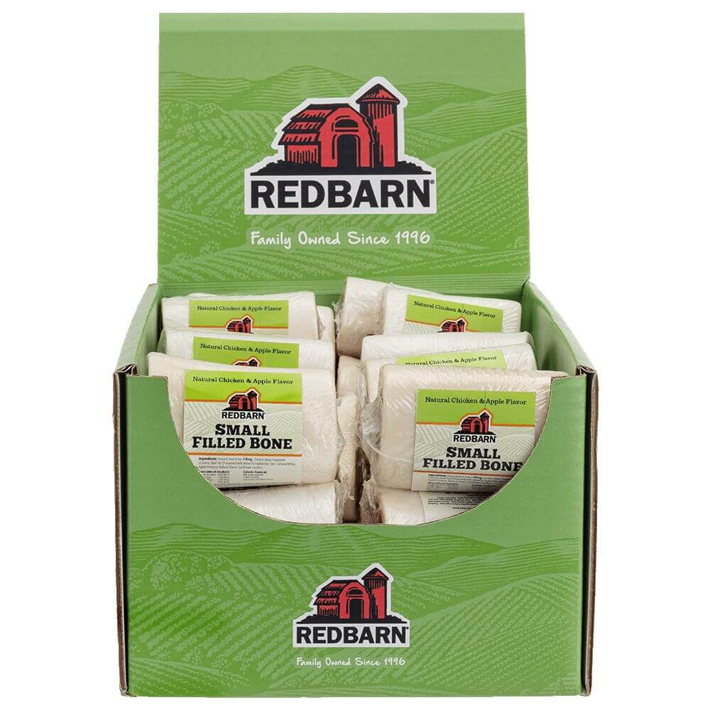 Redbarn Filled Bone Natural Chicken & Apple Flavor — Case of 20 — Small