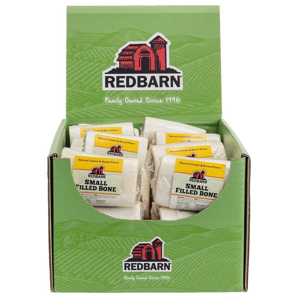 Redbarn Filled Bone Natural Cheese & Bacon Flavor — Case of 20 — Small