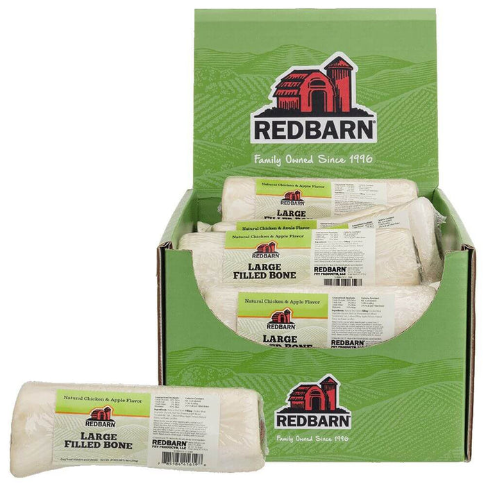 Redbarn Filled Bone Natural Chicken & Apple Flavor — Case of 15 — Large