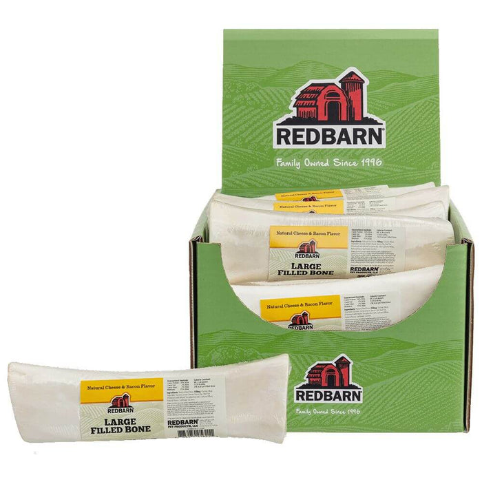 Redbarn Filled Bone Natural Cheese & Bacon Flavor — Case of 15 — Large