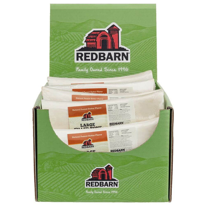 Redbarn Filled Bone Natural Peanut Butter Flavor — Case of 15 — Large