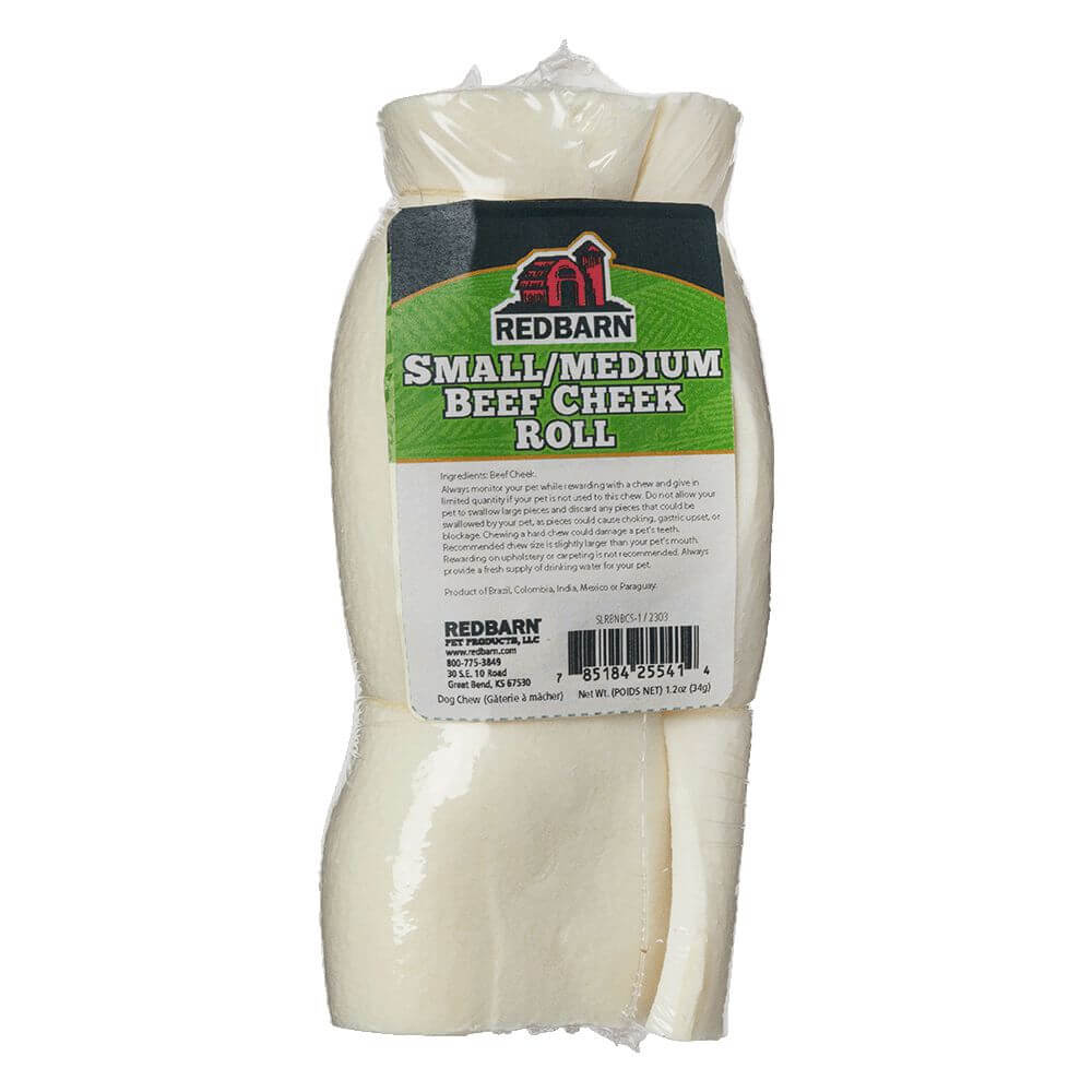 Redbarn Beef Cheek Roll — Case of 25 — Small/Medium