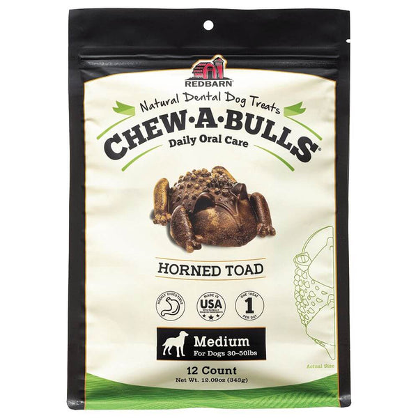 Redbarn Chew-A-Bulls® Horned Toad — Case of 8 — Medium 12ct