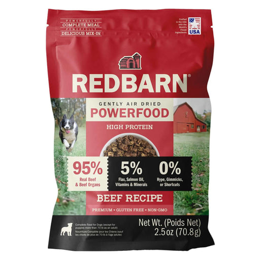 Redbarn Air Dried Powerfood High Protein Beef Recipe — Case of 12 — Trial Size 2.5oz Bag