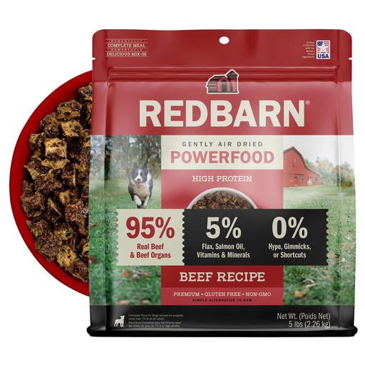 Redbarn Air Dried Powerfood High Protein Beef Recipe — Case of 5 — 5lb Bag