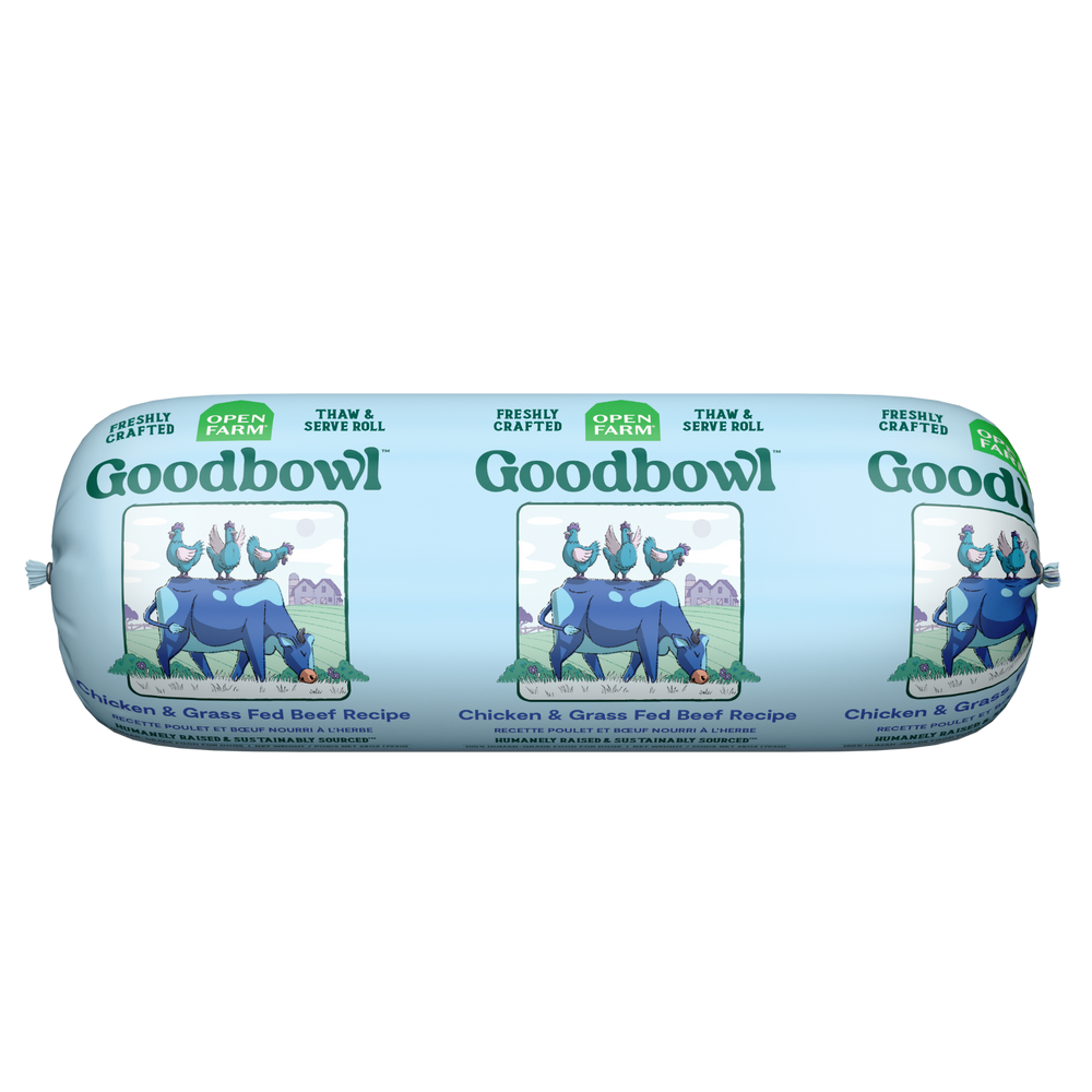 Open Farm Frozen Goodbowl Freshly Crafted Chicken & Beef Roll Dog — Full Case — manufacturer recipe-family image; packaging size may differ