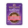 Wellness Bowl Boosters Simply Shreds Shredded Bonelss Chicken, Wild Salmon, & Pumpkin Recipe in Broth — 2.8-oz, case of 12; Case of 12 × 2.8-oz containers
