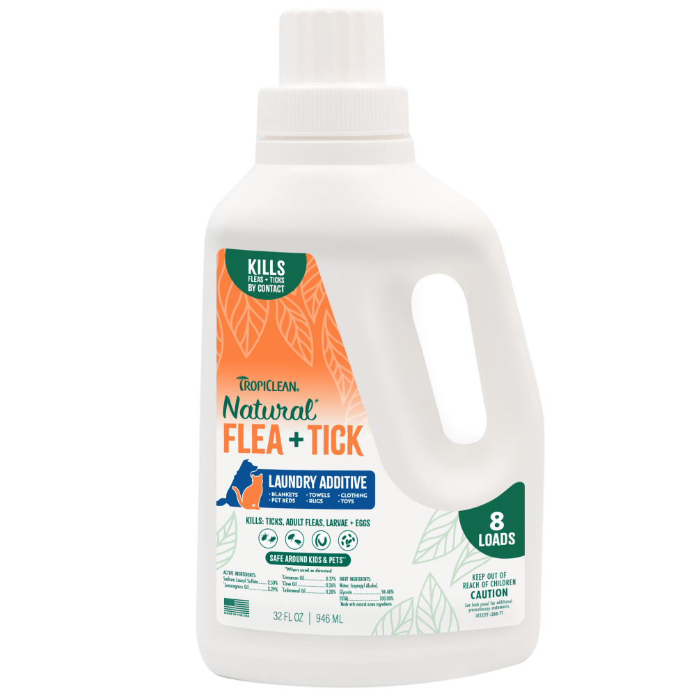 TropiClean Natural Flea + Tick Laundry Additive — 32 oz retail package