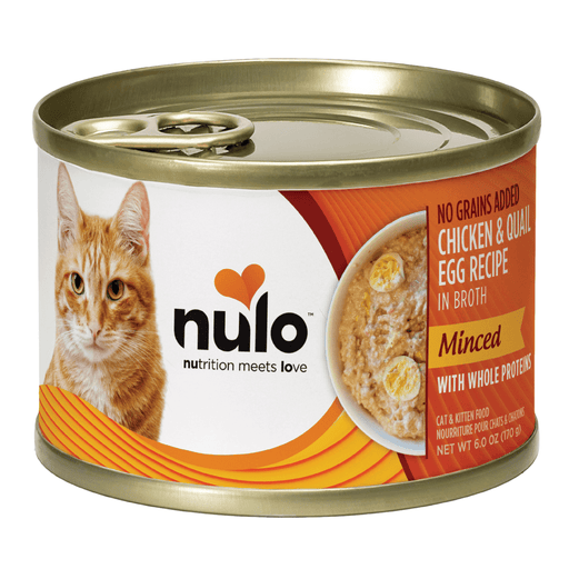 Nulo Minced with Whole Proteins Chicken & Quail Egg Recipe for Cats 6 oz can, sold as case of 8