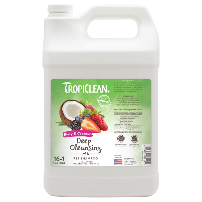TropiClean Berry & Coconut Deep Cleansing Shampoo for Pets, 1 gal — 1 gal retail package