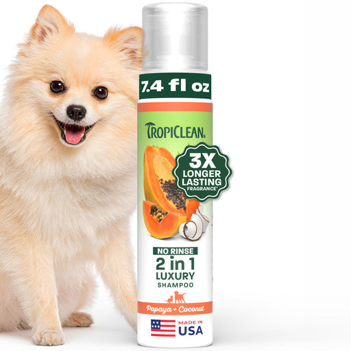 TropiClean Papaya +  Coconut No Rinse Pet Shampoo, 7.4oz — 7.4oz retail package
