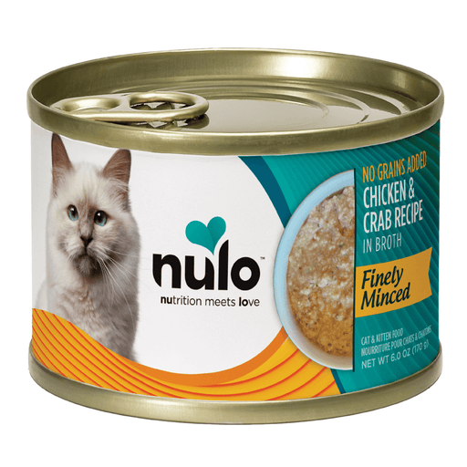 Nulo Finely Minced Chicken & Crab Recipe for Cats 6 oz can, sold as case of 8