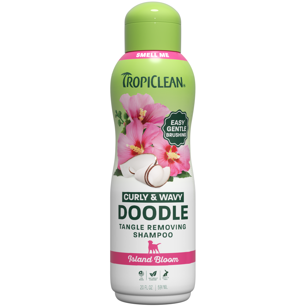 TropiClean Island Bloom Curly & Wavy Doodle Dog Shampoo, 20oz - Lined Cap — 20oz retail package