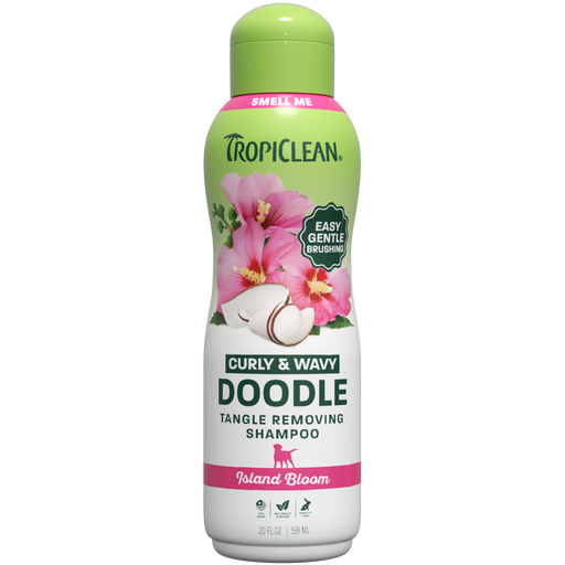 TropiClean Island Bloom Curly & Wavy Doodle Dog Shampoo, 20oz - Lined Cap — 20oz retail package