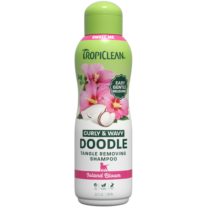 TropiClean Island Bloom Curly & Wavy Doodle Dog Shampoo, 20oz - Lined Cap — 20oz retail package