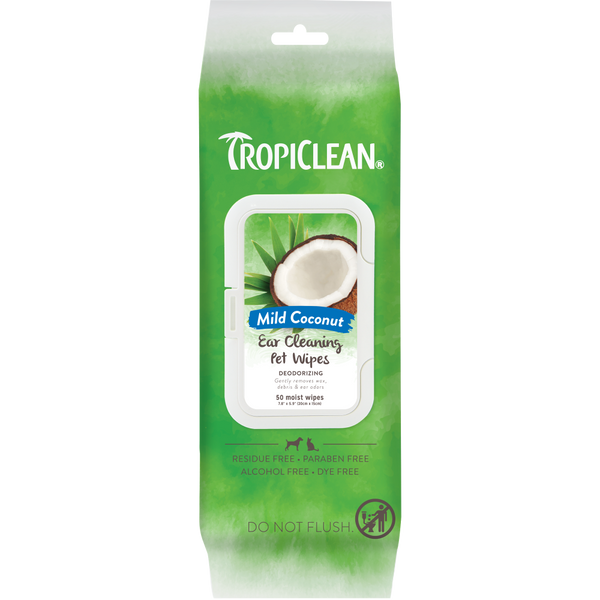 TropiClean Ear Cleaning Wipes — manufacturer recipe-family image; package size may differ