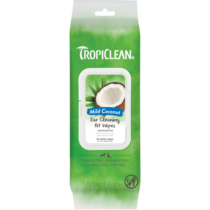 TropiClean Ear Cleaning Wipes — manufacturer recipe-family image; package size may differ