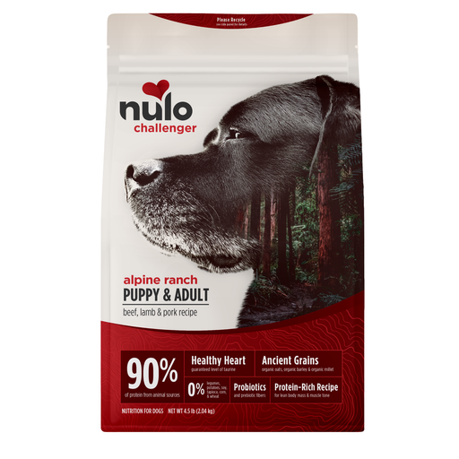 Nulo Challenger Organic Ancient Grains Beef, Lamb & Pork Recipe for Dogs - 4.5 lb bag - front package