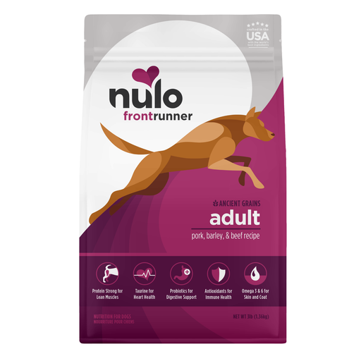 Nulo Frontrunner Ancient Grains Pork, Barley & Beef Recipe for Dogs -  oz pouch - front package