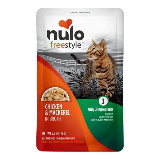 Nulo FreeStyle Meaty Pouches Chicken & Mackerel Recipe for Cats - 2.8 oz can - front package