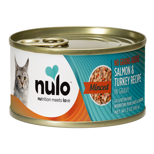 Nulo Minced Salmon & Turkey Recipe for Cats - 3 oz can - front package
