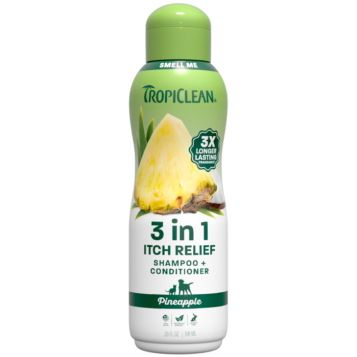 TropiClean Pineapple 3-1 Itch Relief Pet Shampoo & Conditioner, 20oz — 20oz retail package