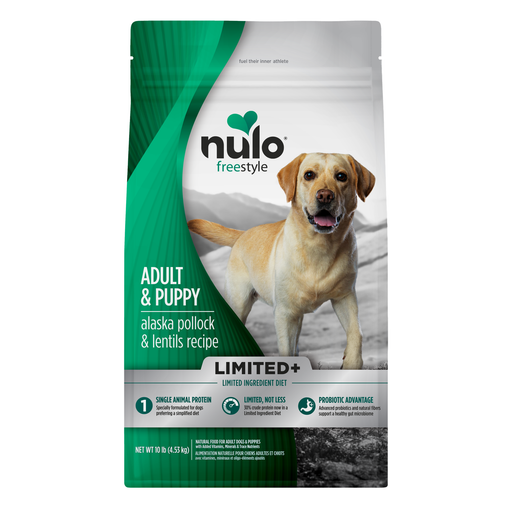 Nulo FreeStyle Limited+ Alaska Pollock & Lentils Recipe for Dogs - 10 lb bag - front package