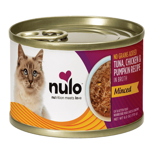 Nulo Minced with Whole Proteins Tuna, Chicken & Pumpkin Recipe for Cats 6 oz can, sold as case of 8