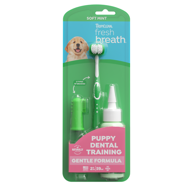 TropiClean Fresh Breath Soft Mint Dental Training Puppy Kit, 2oz — 2oz retail package