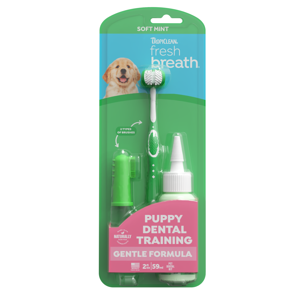 TropiClean Fresh Breath Soft Mint Dental Training Puppy Kit, 2oz — 2oz retail package