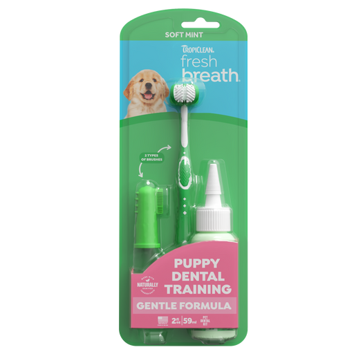 TropiClean Fresh Breath Soft Mint Dental Training Puppy Kit, 2oz — 2oz retail package