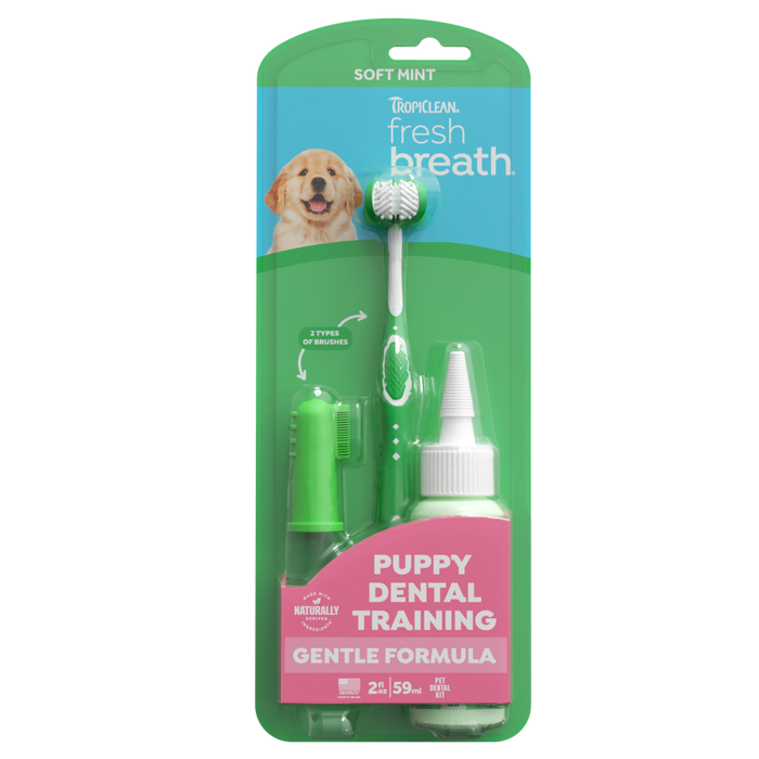 TropiClean Fresh Breath Soft Mint Dental Training Puppy Kit, 2oz — 2oz retail package