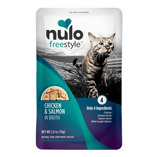 Nulo FreeStyle Meaty Pouches Chicken & Salmon Recipe for Cats - 2.8 oz can - front package