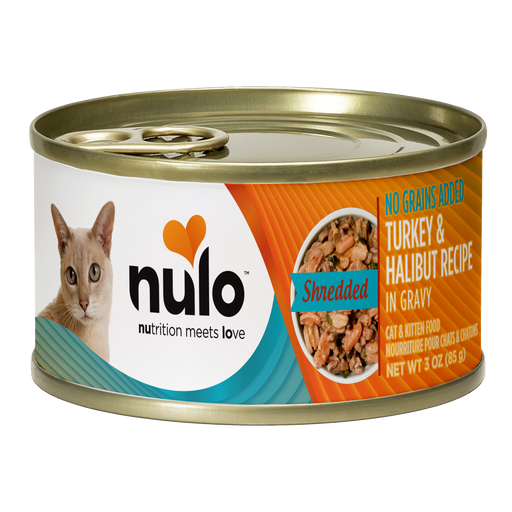 Nulo Shredded Turkey & Halibut Recipe for Cats - 3 oz can - front package