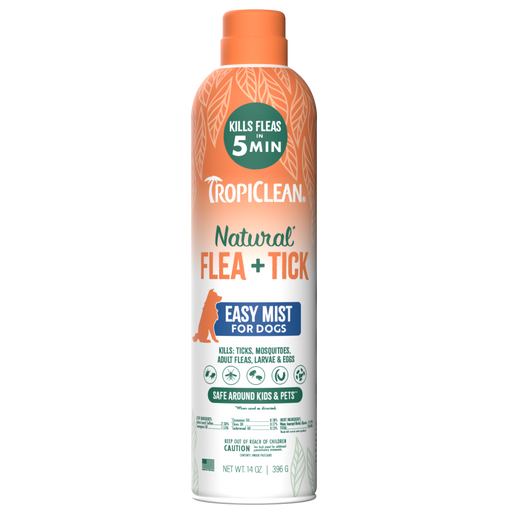 TropiClean Natural Flea + Tick Dog + Home Easy Mist Spray — 14 oz retail package