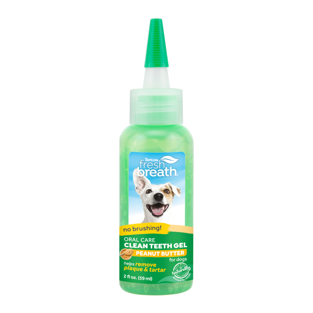 TropiClean Fresh Breath No Brushing Peanut Butter Flavor Clean Teeth Dental & Oral Care Gel for Dogs, 2oz — 2oz retail package
