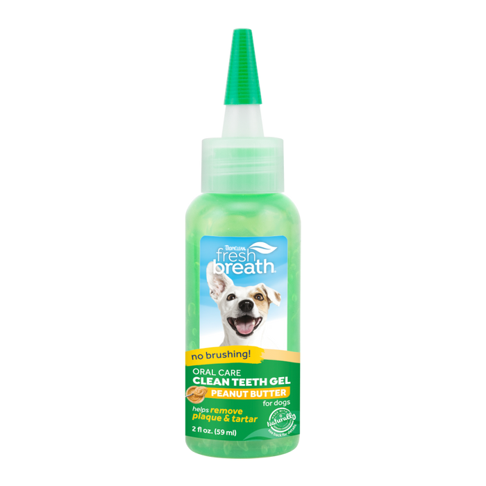 TropiClean Fresh Breath No Brushing Peanut Butter Flavor Clean Teeth Dental & Oral Care Gel for Dogs, 2oz — 2oz retail package