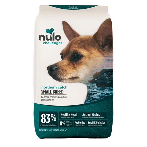 Nulo Challenger Small Breed Organic Ancient Grains Haddock, Salmon & Acadian Redfish Recipe for Dogs - 11 lb bag - front package