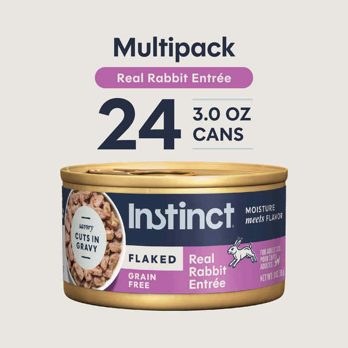 Instinct Flaked Rabbit Entrée cat  product benefits and recipe information