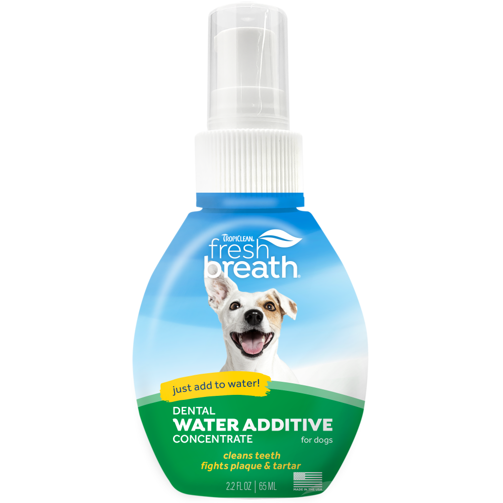 TropiClean Fresh Breath Dog Dental Water Additive Concentrate — 2.2 oz retail package