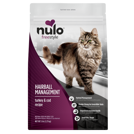 Nulo FreeStyle Hairball Management Turkey & Cod Recipe for Cats - 5 lb bag - front package