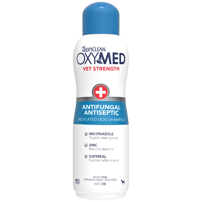 TropiClean OxyMed Antifungal & Antiseptic Shampoo, 20oz — 20oz retail package