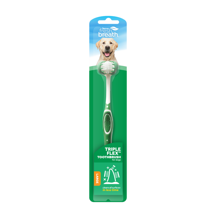 TropiClean Fresh Breath Triple Flex Toothbrush for Large Dogs — Large dogs — one toothbrush retail package