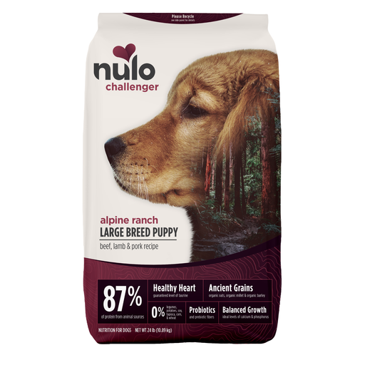 Nulo Challenger Large Breed Puppy Organic Ancient Grains Beef, Lamb & Pork Recipe for Dogs - 24 lb bag - front package