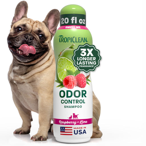 TropiClean Raspberry + Lime Odor Control Pet Shampoo, 20oz — 20oz retail package
